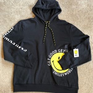 (Smiley World) Black Pullover Hoodie “Get Good Get Better” Authentic  New.